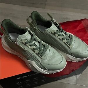 Fendi Sage Green Leather Sneakers